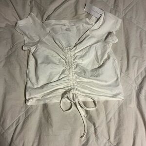 White off the shoulder crop top size: small brand: American eagle